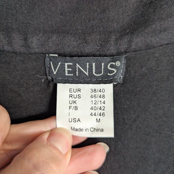 VENUS Black Studded Y2K Ruched Halter Long Tank Top Women's M - Picture 6 of 7